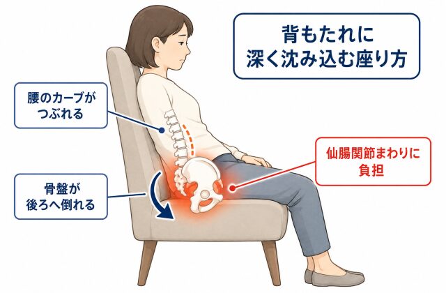 悪い座り方の例